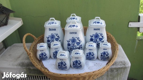 Jelzett hagymamintás porcelán fűszertartó 10 db