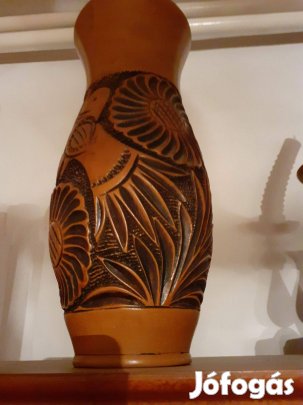 Jelzett kerámia padlóváza 30cm hibátlan