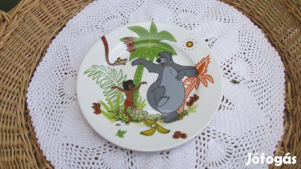 Jelzett mesemintás gyerektányér - Maugli és Balu