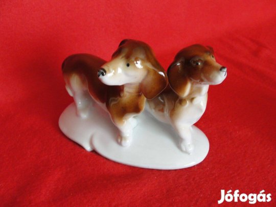 Jelzett német porcelán tacskópár tacskó kutya hibátlan_