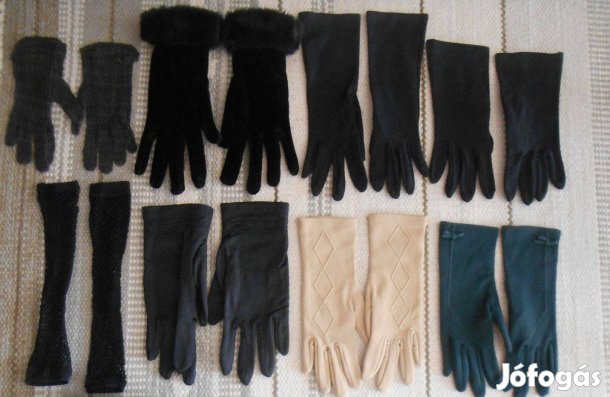 Jersey kesztyűk, sötétzöld, vajszínű, fekete, szürke