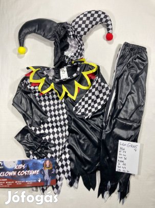 Jester jelmez, bohóc jelmez, halloween jelmez, új 4-6 év GH115