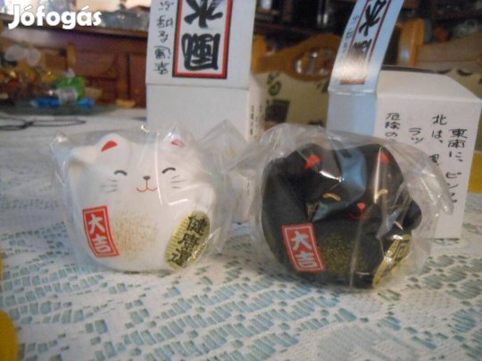 Jing és Jang új kerámia cica szerelmeseknek ajándék