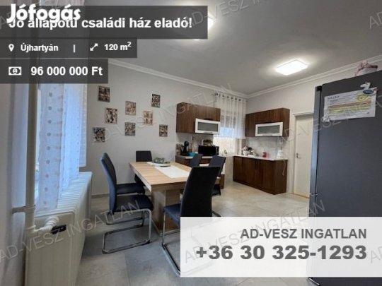 Jó állapotú 120 nm-es családi ház Újhartyánban eladó!
