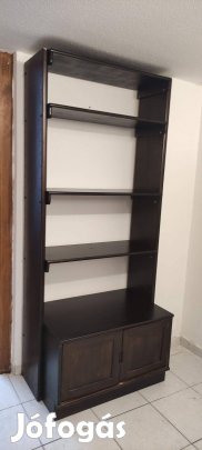 Jó állapotú tömör fenyő 90cm-es könyvespolc eladó