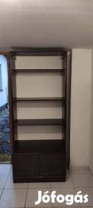 Jó állapotú tömör fenyő 90cm-es könyvespolc eladó Vácon