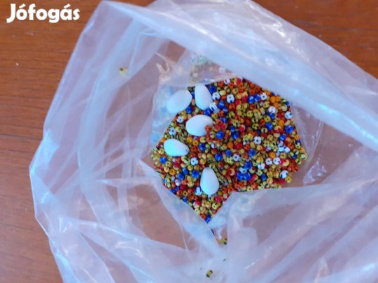 Jó maréknyi fűzhető apró színes gyöngy