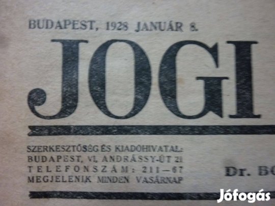 Jogi hírlap 1928-as évfolyam eladó