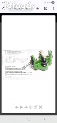 John Deere magasságban állítható K80 vonófej, piton fej
