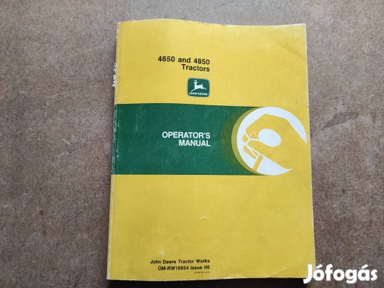 John Deere traktor 4650 és 4850 kezelési utasítás