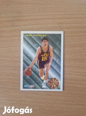 John Stockton Fleer 1993-94 League Leader #228 kosaras kártya