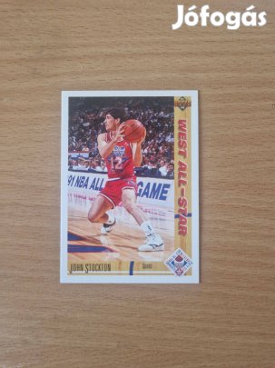 John Stockton Upper Deck 1991-92 West All-Star #52 kosaras kártya