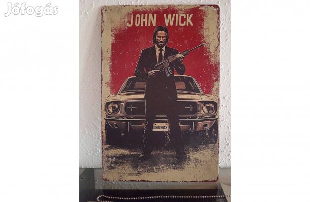 John Wick - falikép - patinás fém tábla
