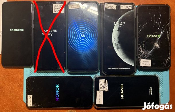 Jól müködő,jó érintős,de repedt lcd-s telefonok 7db egyben olcsón