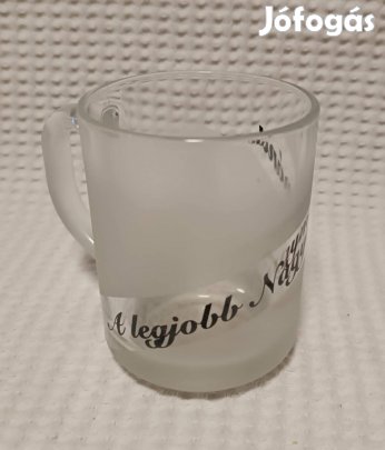 Jópofa "Legjobb Nagymama" Opálos Üveg Kávés / Teás Bögre