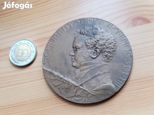 Jubileumi 1863-1963 Franc Schubert bronz emlékérem ritka db