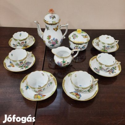 Jubileumi Herendi Viktória mintás kávéskészlet, kávés készlet