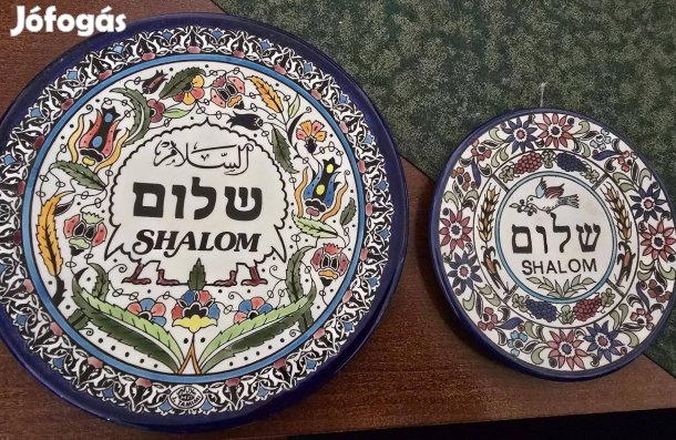 Judaika, kézi festésű kerámia tányér