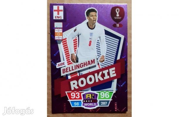 Jude Bellingham Anglia Rookie focis kártya Panini Qatar 2022