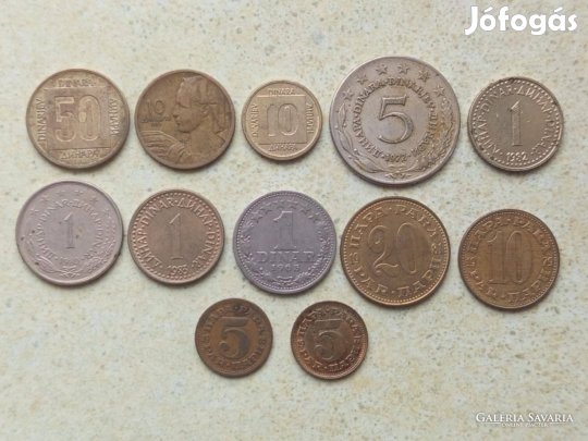 Jugoszlávia 12 db Különböző Érme Para és Dinár 1953-1988