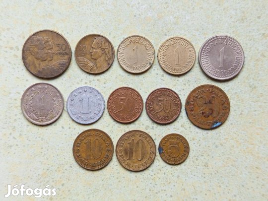 Jugoszlávia 13 db Különböző 5 10 20 50 Para 1 10 50 Dínár 1953-1990