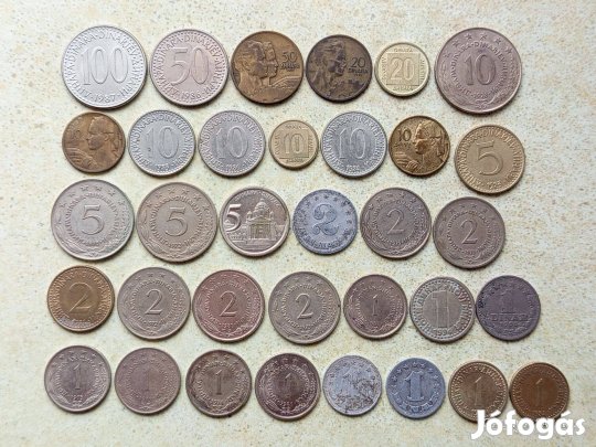 Jugoszlávia 30 db Különböző Érme Dinár 1953-2000