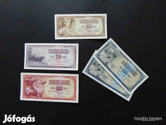 Jugoszlávia 5 darab dinár bankjegy LOT ! Kép szerinti szép állapotban