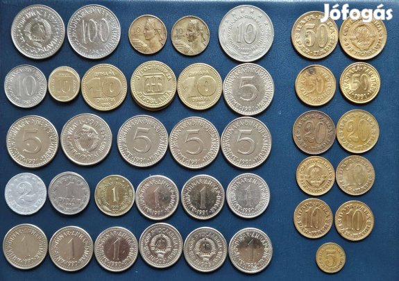 Jugoszlávia (1963-1992) dínár és para érme csomag (42db érme)