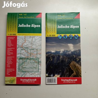 Júliai-Alpok Julische Alpen Alpok túratérkép térkép újszerű