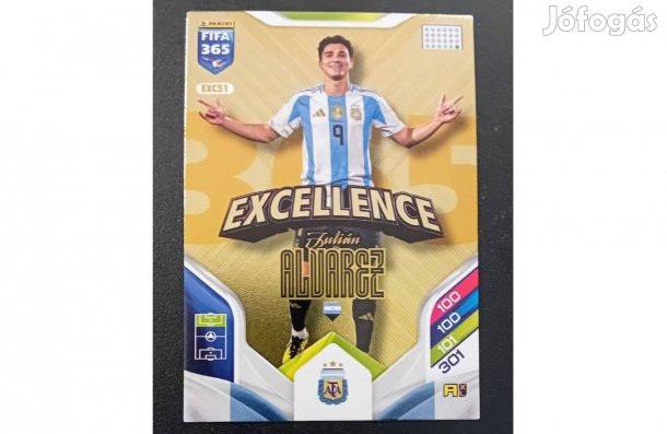Julián Alvarez Argentína Excellence focis kártya Panini FIFA 365: 2025