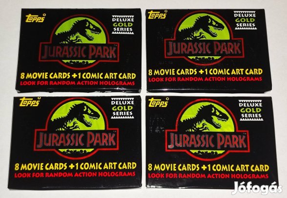 Jurassic Park Deluxe Gold Series 1992-es bontatlan kártya csomagok