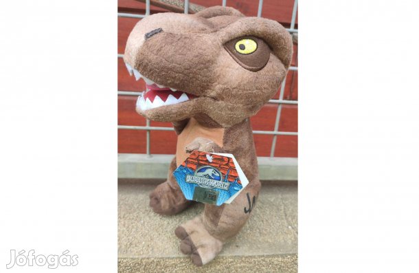 Jurassic World -T-Rex eredeti plüss figura új, címkés (28 cm)
