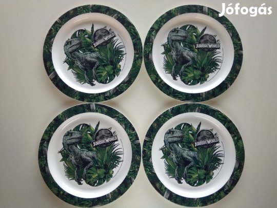Jurassic World mikrózható műanyag tányér kistányér készlet 4 db-os új