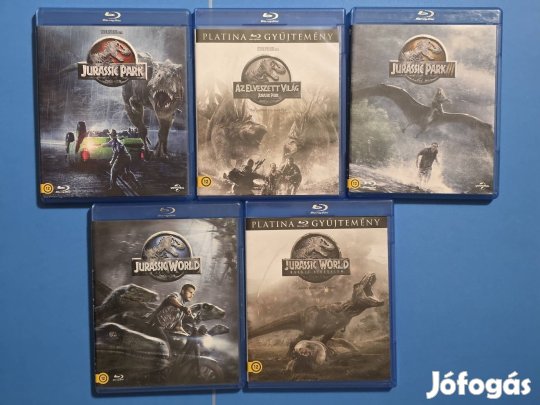 Jurassic park trilógia és a World 1,2rész blu-ray