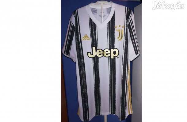 Juventus 2020-21 eredeti fekete fehér arany adidas mez (M)