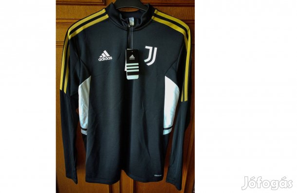 Juventus eredeti adidas fekete arany fehér cipzáras nyakú felső (M)
