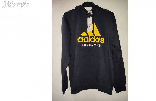 Juventus eredeti adidas fekete kapucnis pulóver (M)