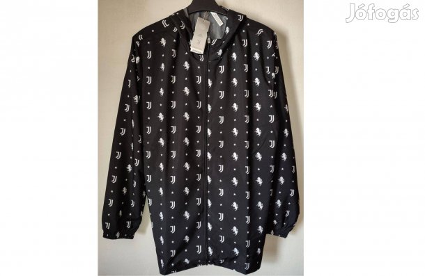 Juventus eredeti adidas fekete kapucnis széldzseki (XS, S, M, L)