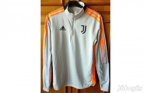 Juventus eredeti adidas szürke narancssárga cipzáras nyakú felső (M)