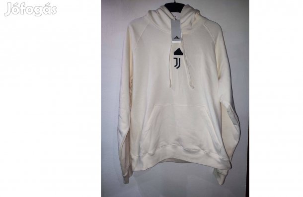 Juventus eredeti adidas törtfehér kapucnis pulóver (M)