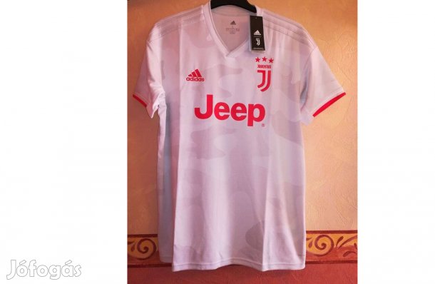 Juventus eredeti fehér mintás adidas 2019-2020 mez (M, L)