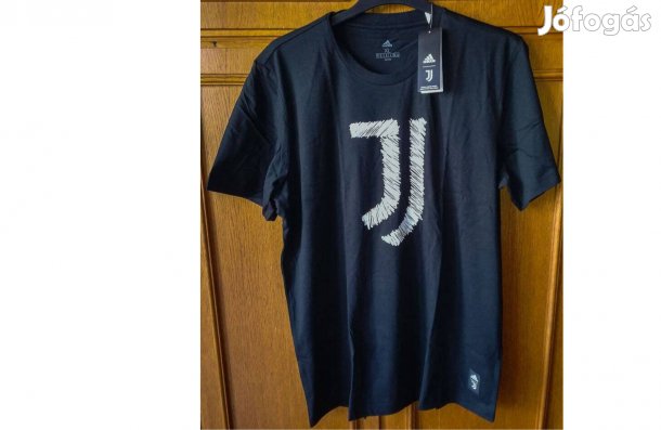 Juventus eredeti fekete adidas póló (M, 3XL)