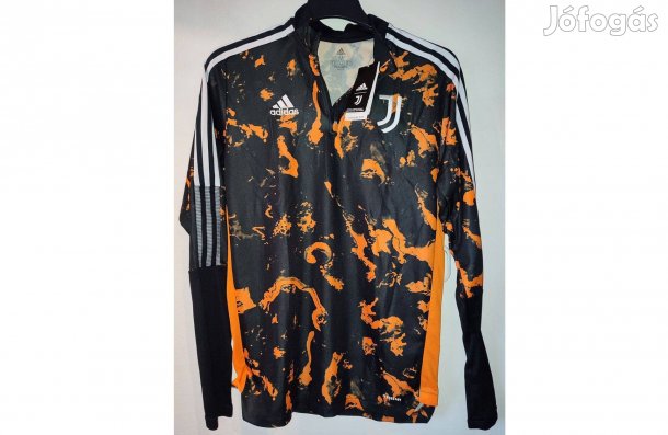 Juventus eredeti narancssárga fekete adidas cipzáras nyakú felső (M)