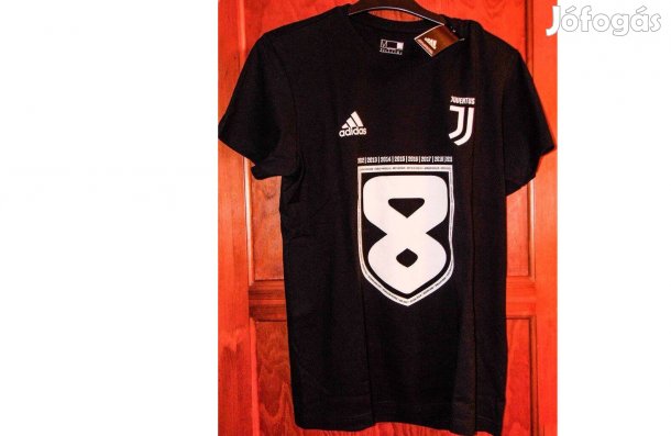 Juventus fekete eredeti adidas 2019-es Seria A bajnoki póló