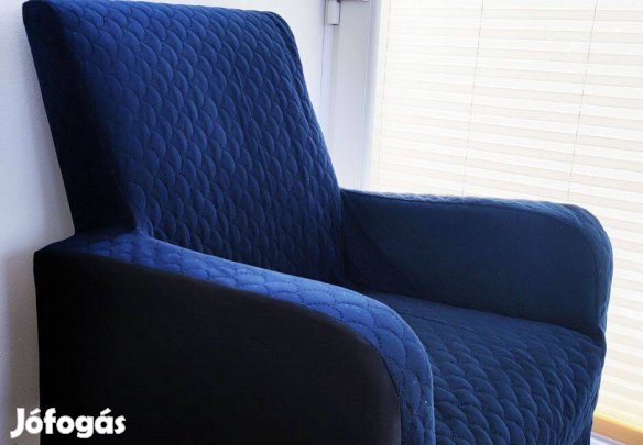 Jysk Gedved fotelekhez 2 db kék huzat + ugyanolyan ágytakaró