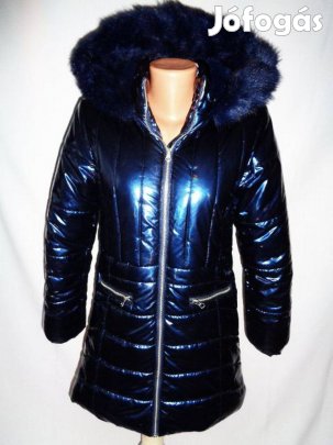 KB 38-AS Gyönyörű Enciánkék Téli Kabát Új