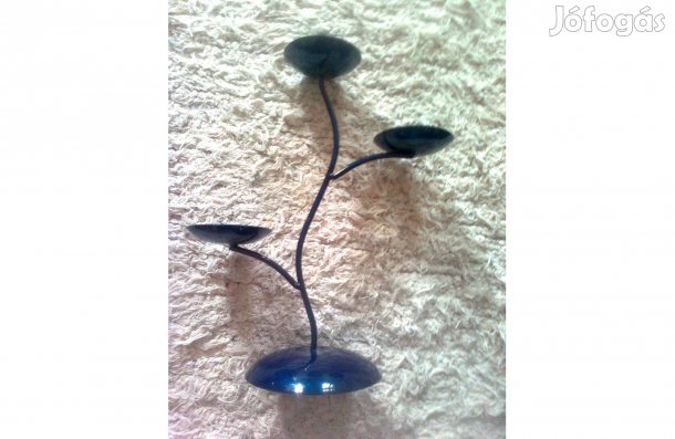 KÉK Gyertyatartó 3 Ágú - 28CM