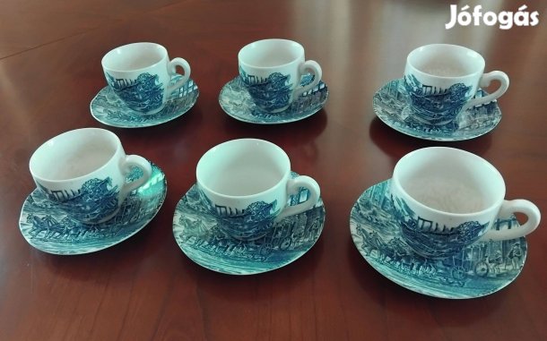 KÉK Porcelán Mokkáskészlet