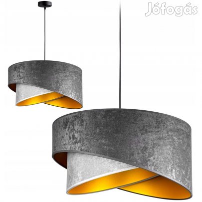 KÉSZLETKISÖPRÉS! Duo szürke textil búrás függőlámpa Glimex Abazur Pre
