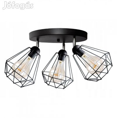KÉSZLETKISÖPRÉS! Glimex Diamond drót búrás állítható mennyezeti lámpa